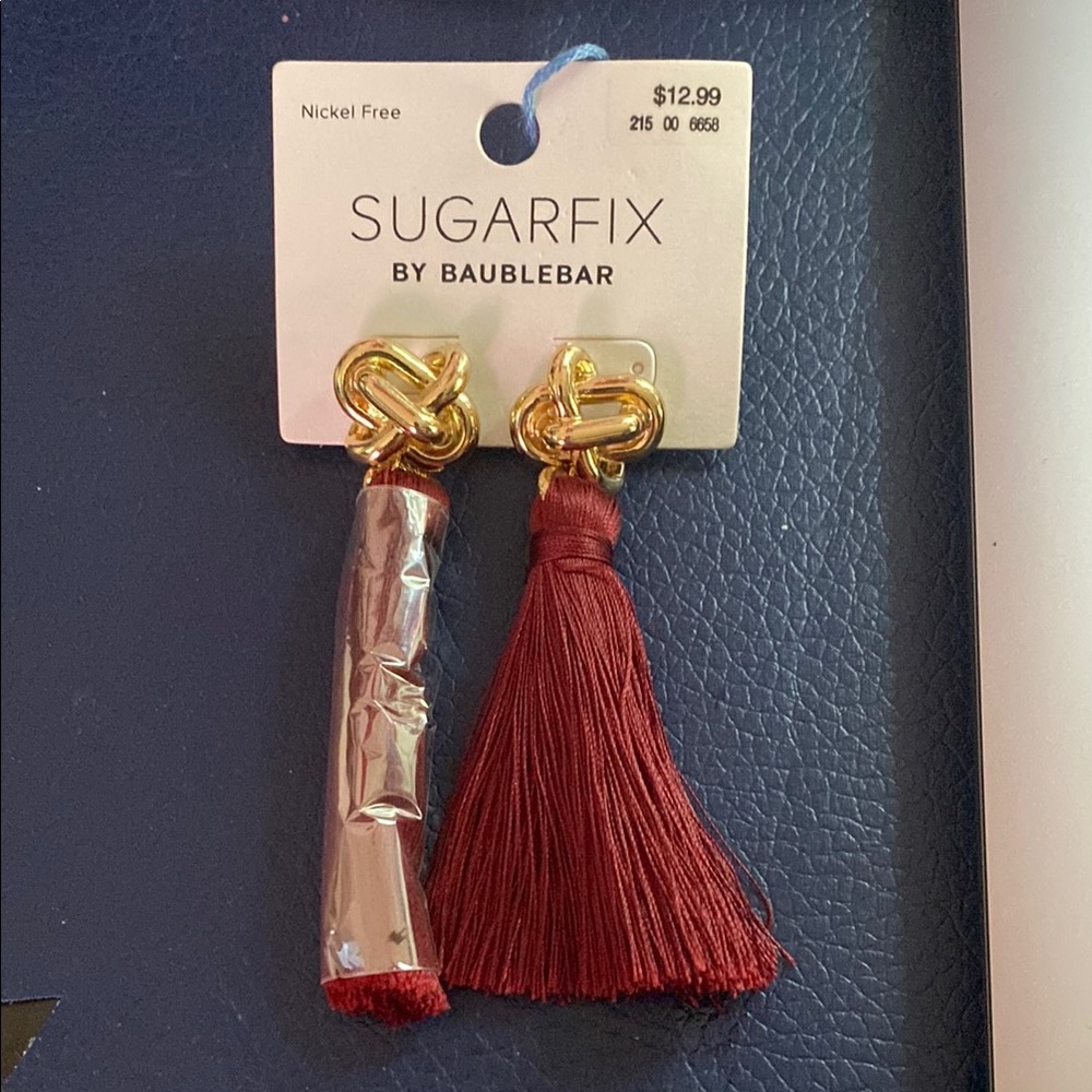 Sugar Fix Red Tassel Earrings